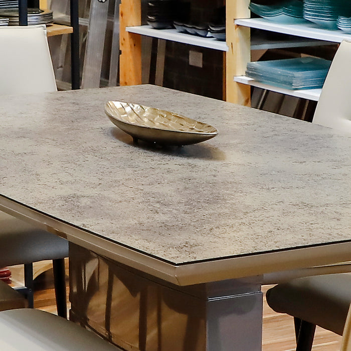 TC8053  Mesa Genoa c/Cubierta Stone Glass 160(L)x90(P)x76(A) cm .