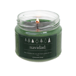 AN12SO Vela Aromática Con Cera De Soya y Polvo de Oro 12 Oz.