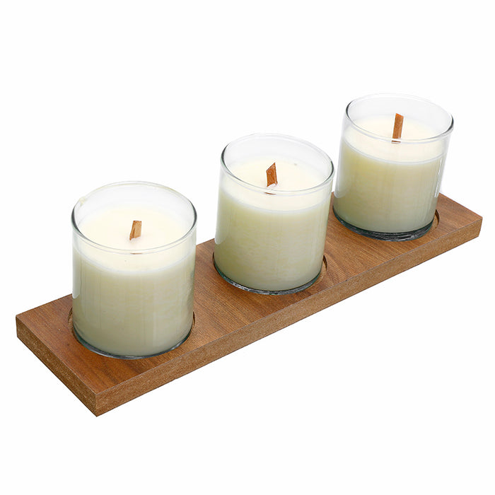 AR1203OS Triple Vela Orange Spice Con Base 120 Gr. C/U Pabilo Madera