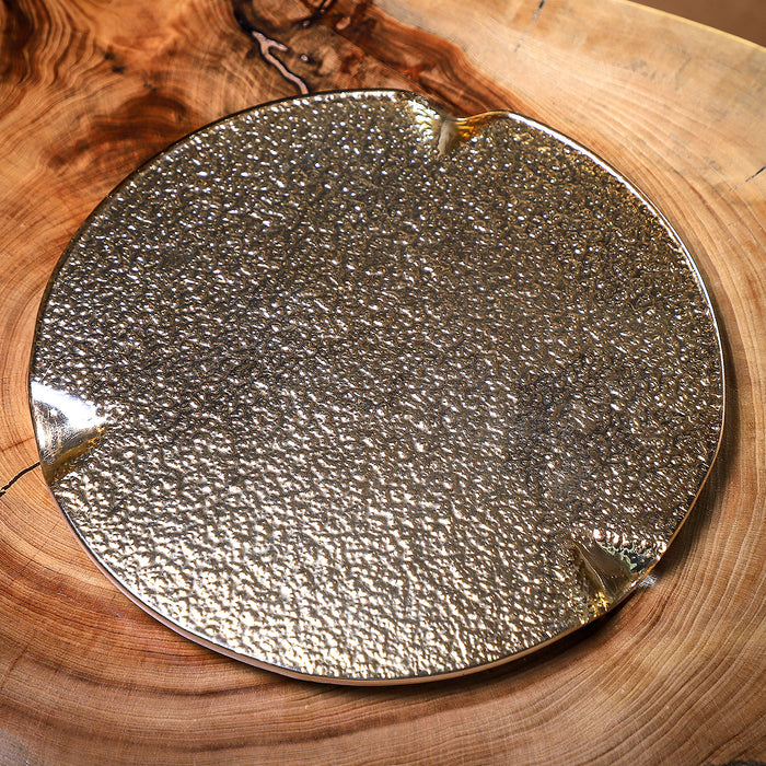 YQ045O1 Base Martelinada Oro 22 cm .