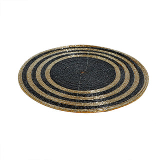 BH1523ON Individual Pedrería Oro Y Negro 30 Cm.