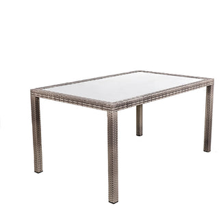 BK1161 Mesa Aluminio Tejido Ratán Sintético 90cm.(L) x150cm.(P) x75cm.(A)