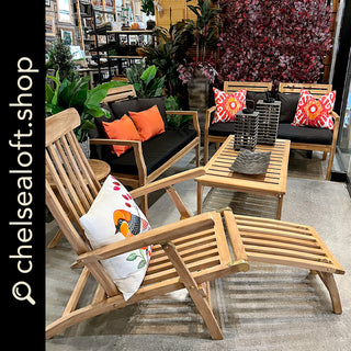 TGF033 Camastro Tahití Plegable de Teca Fina 60cm.(L) x162cm.(P) x86cm.(A)