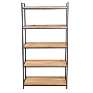 CL2058 Estanteria Metálica Madera De Acacia 5 Niveles 32(P)X82(L)X162(A)Cm.
