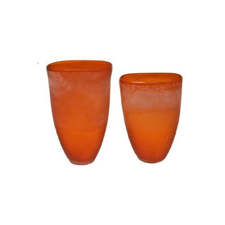 DAL825O Jarrón Cincelado Roma Naranja 18x12x25 cm.