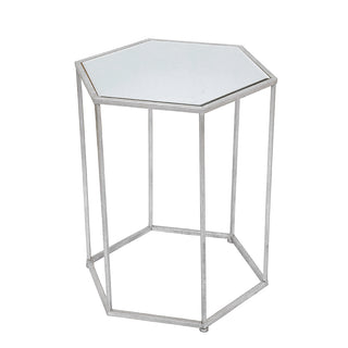 FT035P-1 Mesa Lateral Hexagonal Plata Chica 43cm(L) x37.5cm.(P) x54cm.(A)