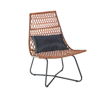 HU914V Sillón Lounge Hemingway Ratán Vaqueta 68(L)X82(P)X89(A) Cm.