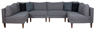 UN06EGO Esquinero Soft Lounge Gris Oxford Respaldo (Relleno de Plumas) 85cm(L)x85cm(P)x90cm(A).