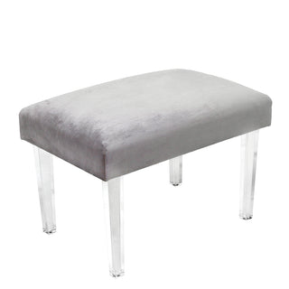 MGA6593-1 Taburete Khalifa Gris Perla Con Acrilico 61(L)X41(P)X44(A) Cm.