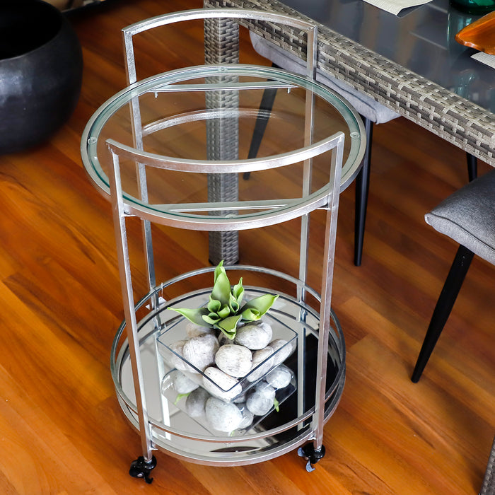 FT021P Carrito De Servicio Dos Niveles Plata (L)47X(P)46X(A)77.5 Cm.