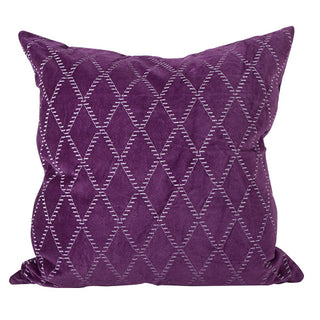 KCRO5BE Cojín Terciopelo Rombos Berry 50x50 cm. Relleno plumas