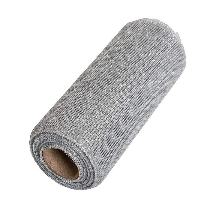 KO2467P Malla Diseño Lino Metálico Plata 15 Cm. X 9 Mts