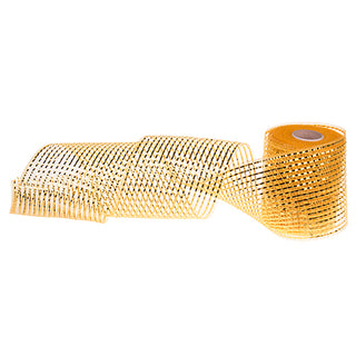 KONA1OR Malla Listón Oro Metálico 10cm.x9.1 mts.