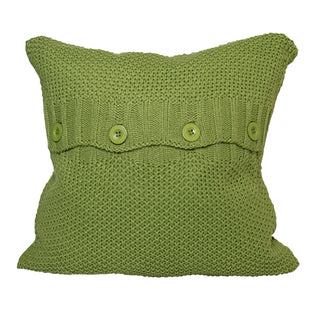 LE138VB Cojín Tejido Sweater c/Botones Verde Manzana 40 cm.