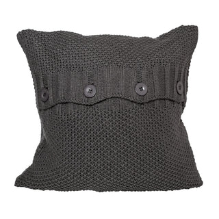 LE69GB 	Cojín Tejido Sweater c/Botones Gris Oxford 40 cm . Relleno plumas