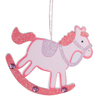 MA117R Caballito Madera Grande Rosa 12 cm .