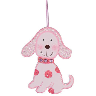 MA201R Perrito Madera Rosa 8 cm .