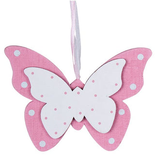 MA334R Mariposa Madera Rosa 13 cm .