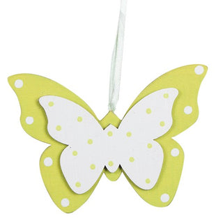MA334V Mariposa Madera Verde 13 cm .