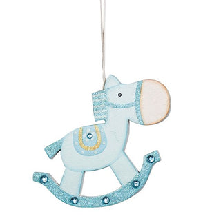 MA570A Caballito Madera Chico Azul 9 cm .
