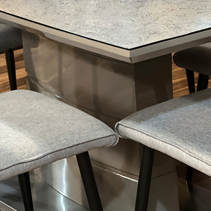 TC8053  Mesa Genoa c/Cubierta Stone Glass 160(L)x90(P)x76(A) cm .