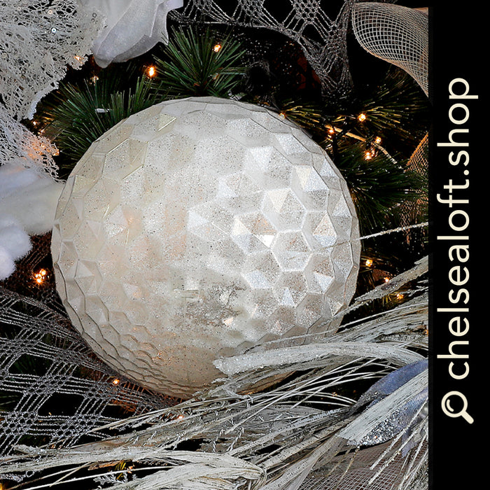 RJL959B Esfera Honeycomb Blanca Frost 22 Cm.
