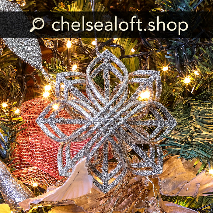 RJL932CH  Ornamento Noche Buena Champaña 12 cm.