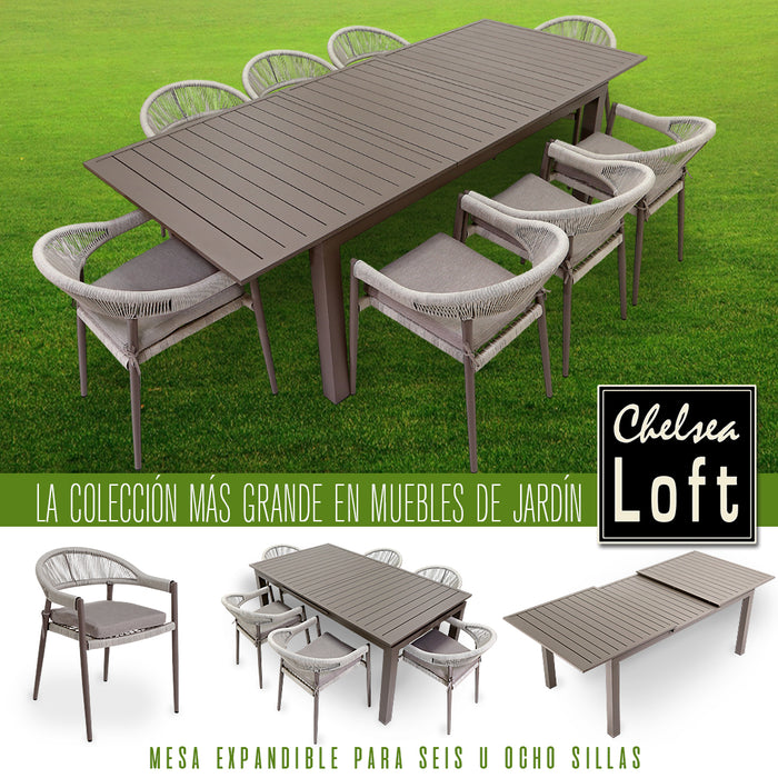 BK1677T Mesa rectangular de extensión Taupe