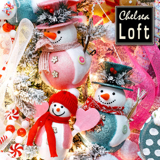 RJL290 Snowman Bufanda Roja 18 Cm