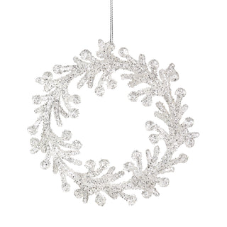 RH0683H Ornamento Corona Flores Heladas 14 Cm.