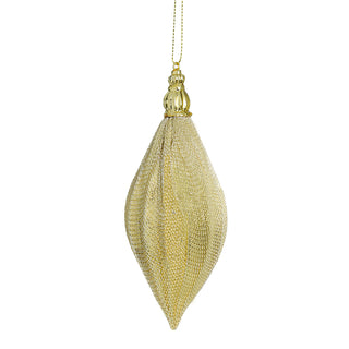 RH1067O Esfera Alargada Malla Oro 15 Cm.