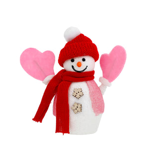 RJL290 Snowman Bufanda Roja 18 Cm