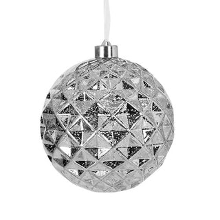 RJL958P  Esfera Rombo Plata 15 cm .