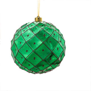 RJL963V  Esfera Rombo Verde/Rojo 20 cm .