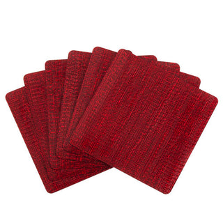 RN72R Set 6 Portavasos Donatella Rojo 10x10cm