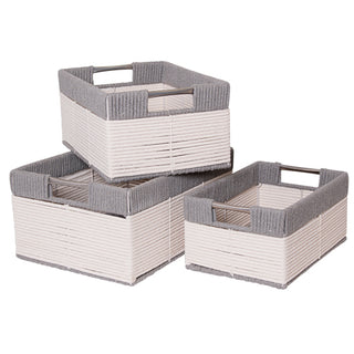 SH171G Canasta Algodón Bicolor Gde. 41x31x20.