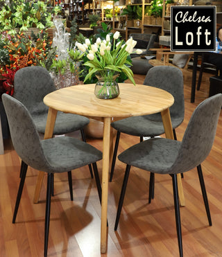 TGF201 Mesa Scandia Redonda de Teca Fina 80cm.(D) x76cm.(A)