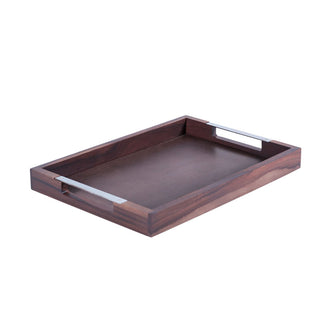 TL004CS Charola Servicio Madera Acacia Acabado Humo 55(L)X40(P)X6(A) cm.