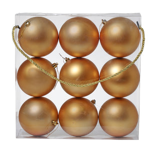 WZ009OS Set 9 Esferas Oro Satinado 10 cm.