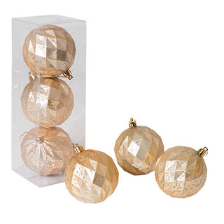 WZ612O  Set 3 Esferas Murano Oro 8 cm .