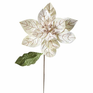 XH1109M Magnolia Terciopelo Marfil Brillo Oro 24(D)X60(A) Cm.