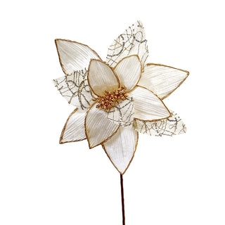 XH22OG Nochebuena Crema Con Filigrana Y Orilla Oro Grande 32(D)X53(A) Cm.