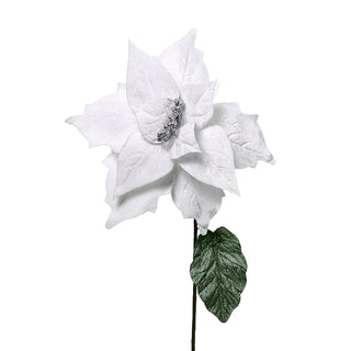 XH70BM Nochebuena Terciopelo Blanca Mediana 30(D)x56(A) Cm.