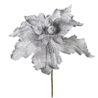 XH778P Flor Yute Plata 38 cm .