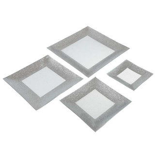 YQ3815P Plato Base Cenefa Plata Cuadrado 29.5(D) Cm.
