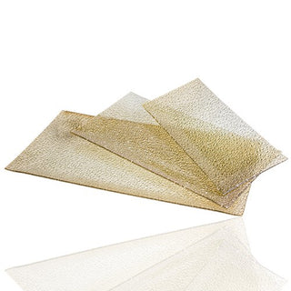 YQ386O1 Platón Rectangular Pebbles Oro 26 cm .