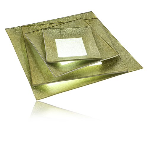 YQ713-3 Plato Cena Cuadrado Oro Tiffany 25 cm.