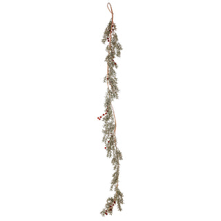 YS9170V Guirnalda Verde Frost Con Berries 150(D) Cm.