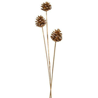 VI744O Rama 3 Piñas Oro 65 cm
